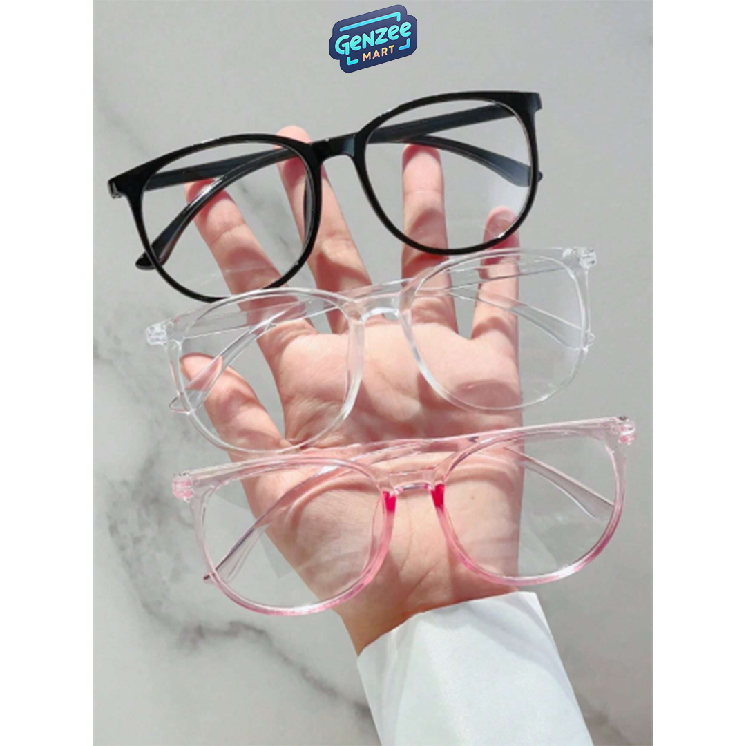 Genzee Mart 3pairs Women s Round Frame Anti blue Light Plain Glasses GenZee Mart