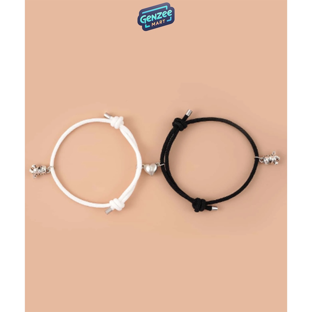 Genzee Mart 2pcs Couple Dinosaur Charm Bracelet