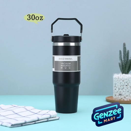 Car Portable Insulated Stainless Steel Tumbler With Handle - 30oz