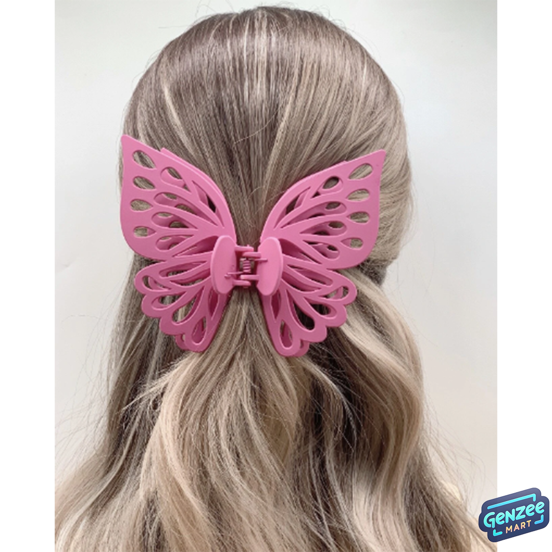 Genzee Mart 1pc Large Butterfly Hair Claw For Women's Hair Styling