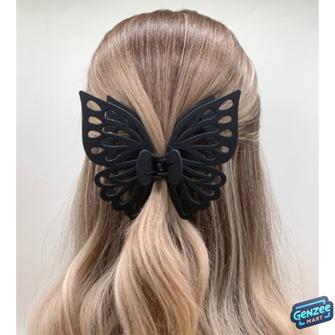 Genzee Mart 1pc Large Butterfly Hair Claw For Women's Hair Styling