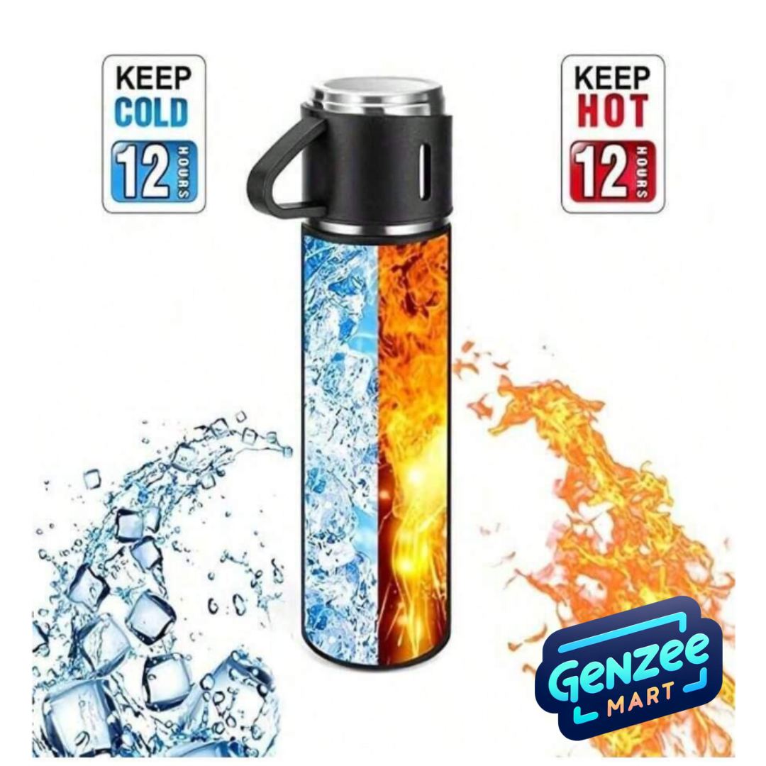 Double Layer Leakproof Insulated Water Bottle with Stainless Steel Thermal Cup