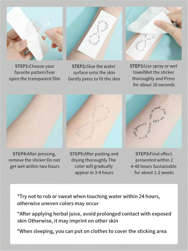 1pc Small Pattern Temporary Tattoo Sticker