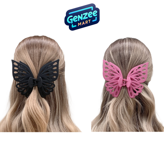 Genzee Mart 1pc Large Butterfly Hair Claw For Women's Hair Styling