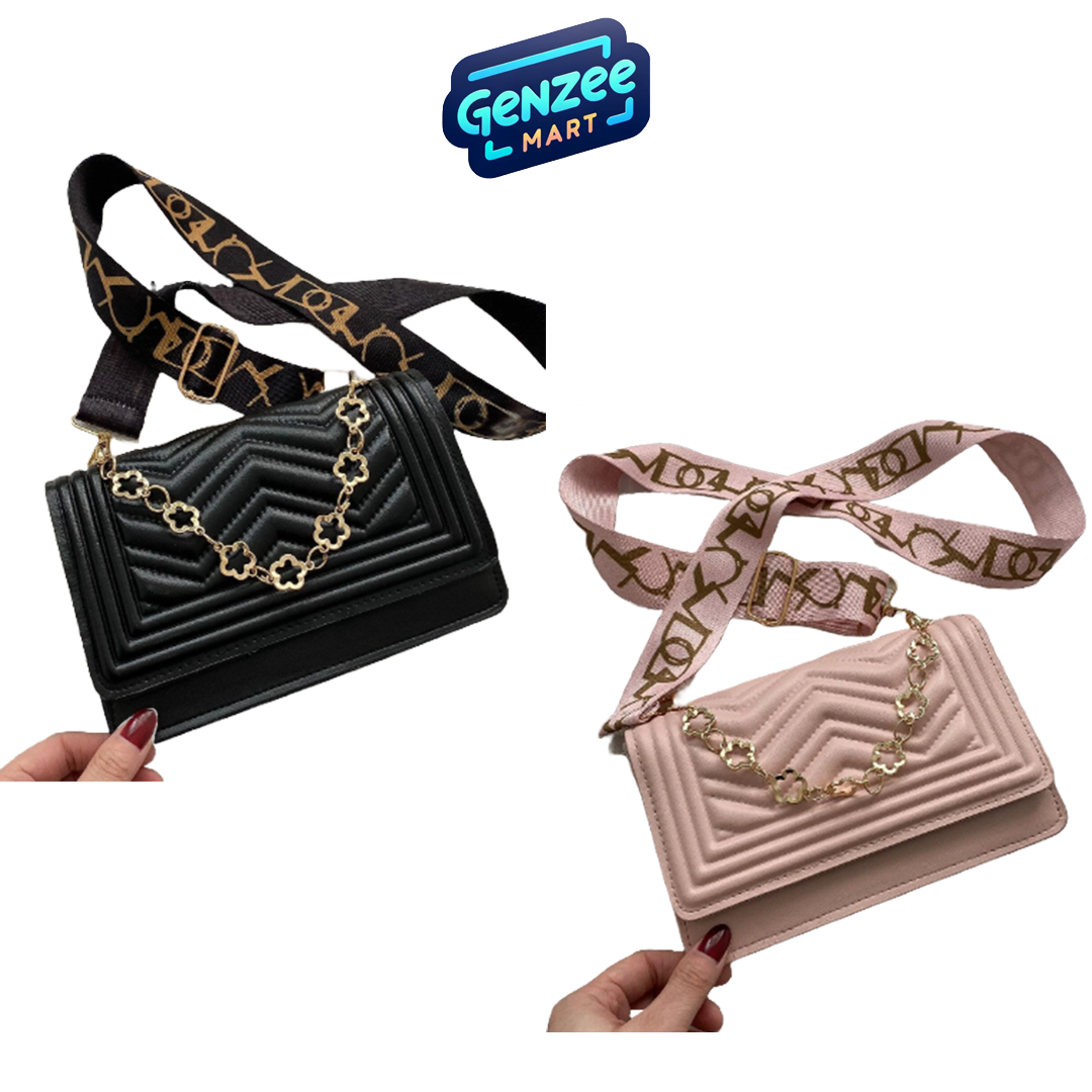 Genzee Mart Mini Chevron Chain Decor Square Bag